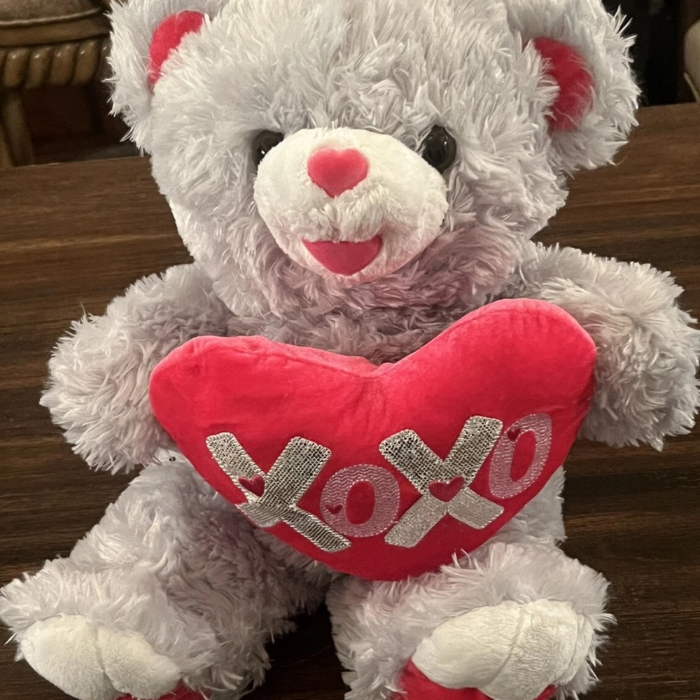 Dan Dee Collectors Choice Gray Sweetheart Teddy Bear Plush 18" XOXO Heart 2018